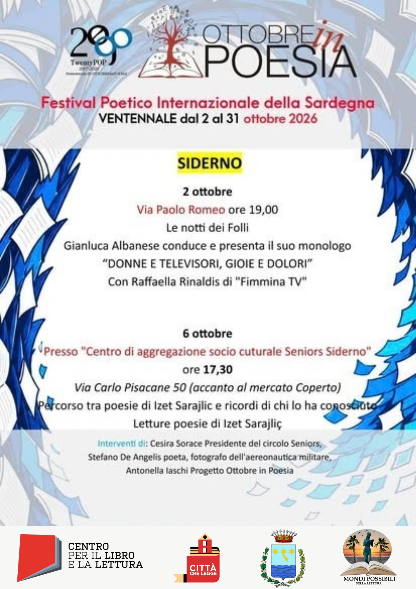 Festival Internazionale della Poesia, due eventi in programma